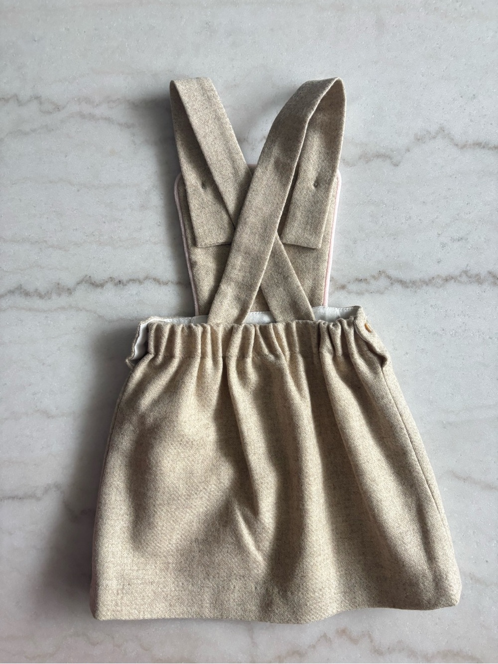 Papo d’Anjo baby pinafore wool dress European heirloom - Picture 3 of 5